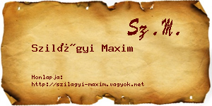 Szilágyi Maxim névjegykártya